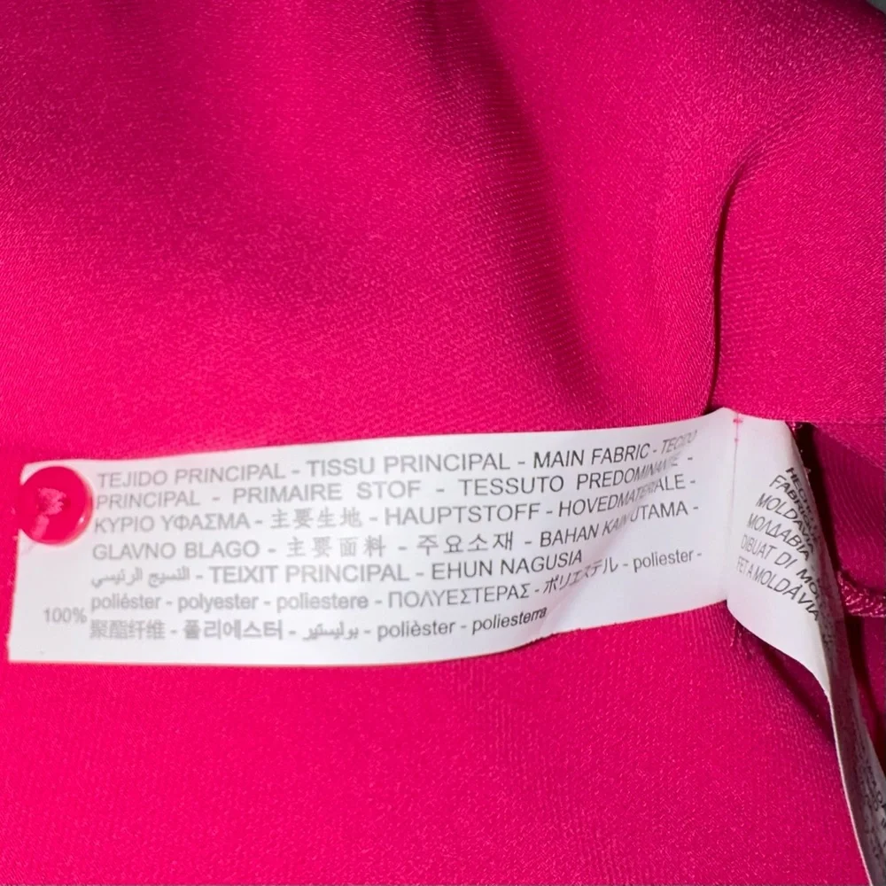 Women's Zara Pink Fuchsia Flowy Dress with  Tie - Large - Picture 5 of 5